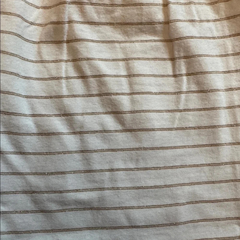 GAP cotton dress 5T white gold stripe spring summer ruched chest Easter